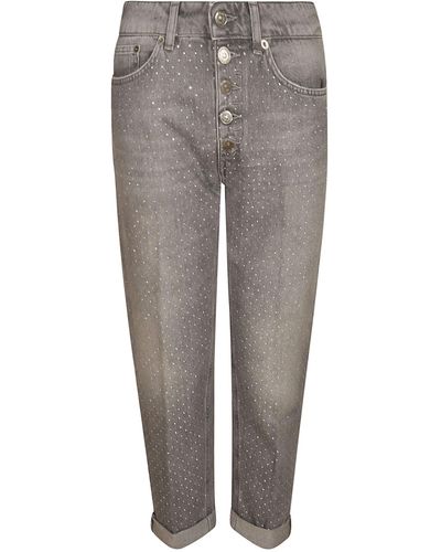 Dondup Cropped Dotted Jeans - Gray