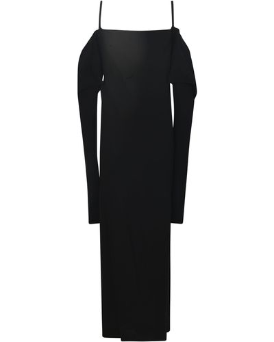 Setchu Off-shoulder Loose Fit Dress - Black