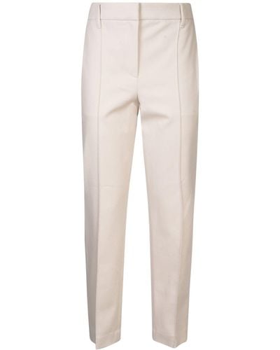 Brunello Cucinelli Regular Fit Cropped Trousers - Natural