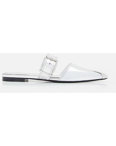 Alexander McQueen Mirror Pointed Open Back Sandals - White