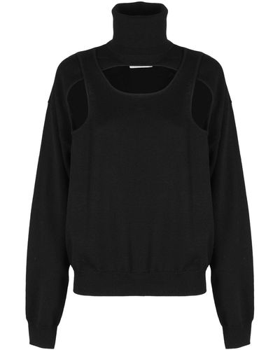 Coperni Cut Out Loose Sweater - Black
