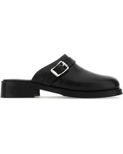Our Legacy Leather Slippers - Black