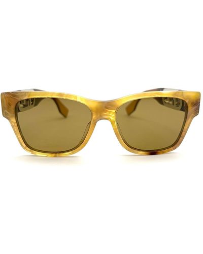 Fendi Rectangle Frame Sunglasses - Yellow