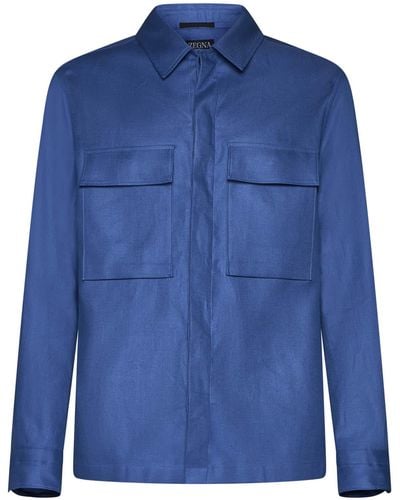 ZEGNA Shirts - Blue