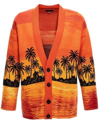 Alanui Kerala Sunset Sweater, Cardigans - Orange