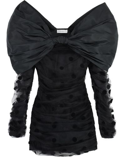 Nina Ricci Polka-Dot Tulle Dress - Black