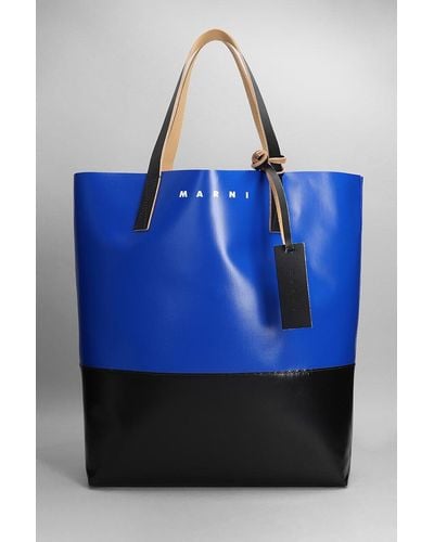 Marni Tote In Blue Leather