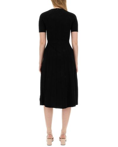 Michael Kors Stretch Knit Longuette Dress - Black