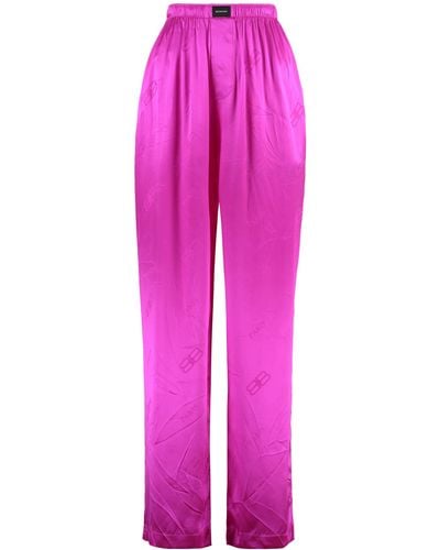 Balenciaga Silk Pyjama Trousers - Pink