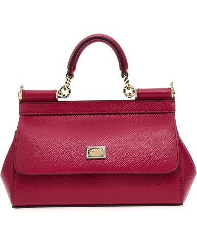 Dolce & Gabbana Sicily Small Handbag Hand Bags Fuchsia - Red