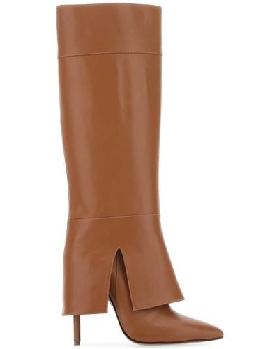 Andrea Wazen Leather Boots - Brown