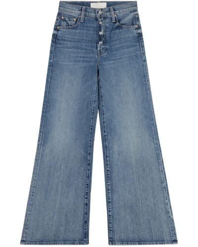 Mother The Fly Cut High-rise Flared Jeans - Blue