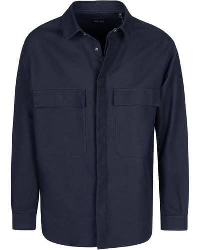 Giorgio Armani Concealed Button Jacket - Blue