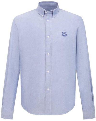 KENZO Tiger Embroidered Shirt - Blue