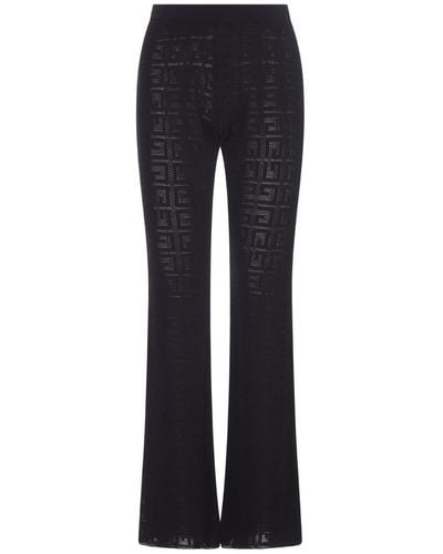 Givenchy 4g Jacquard Flared Pants In - Blue