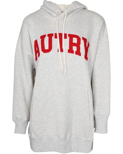 Autry Cotton Hoodie Sweatshirt With Logo - Grey