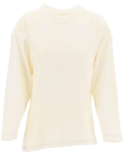 Maison Margiela Long-Sleeved Crewneck Sweatshirt - White
