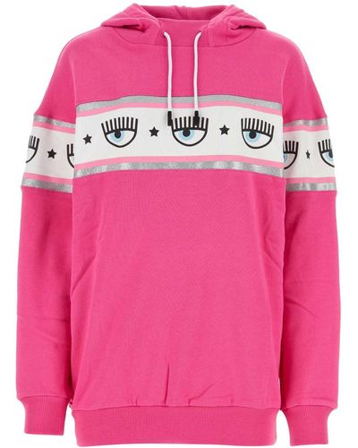 Chiara Ferragni Fuchsia Cotton Oversize Sweatshirt - Pink