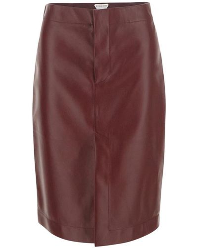 Bottega Veneta Leather Skirt - Purple