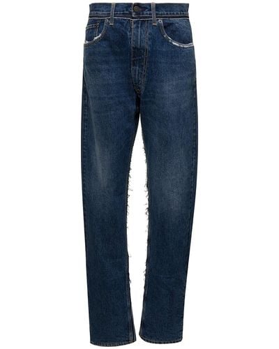 Maison Margiela Five-Pocket Jeans With Rips - Blue