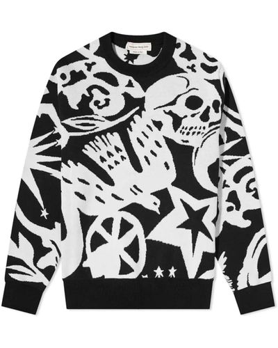 Alexander McQueen Skull Graffiti Sweater - Black
