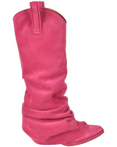 R13 Sleeves Applique Boots - Pink