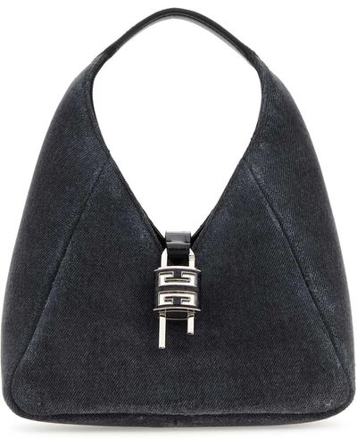 Givenchy Denim Mini G-Hobo Handbag - Black