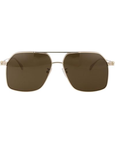 Alexander McQueen Navigator Frame Sunglasses - Brown