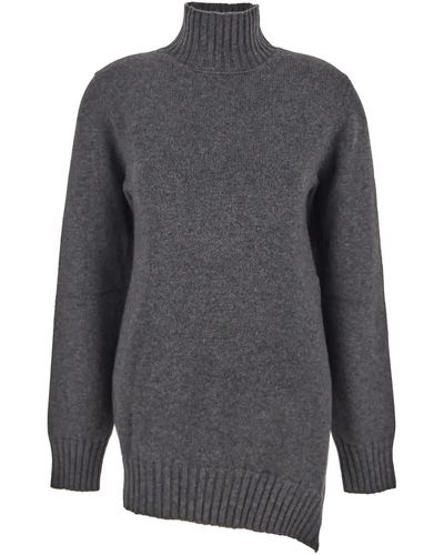 Jil Sander Asymmetric Bottom Knit Sweater - Gray
