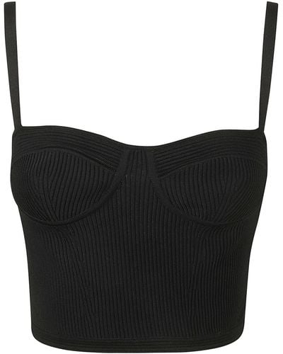 Alexander McQueen Knit Cropped Top - Black