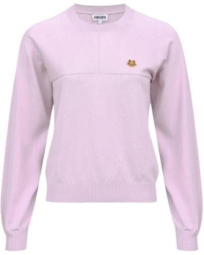 KENZO Logo Tiger Patch Sweater - Purple