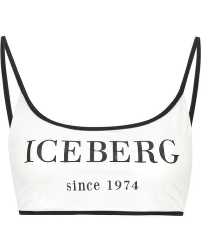 Iceberg Printed Bikini Top - White