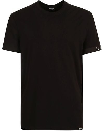 DSquared² Icon Band Crewneck T-Shirt - Black