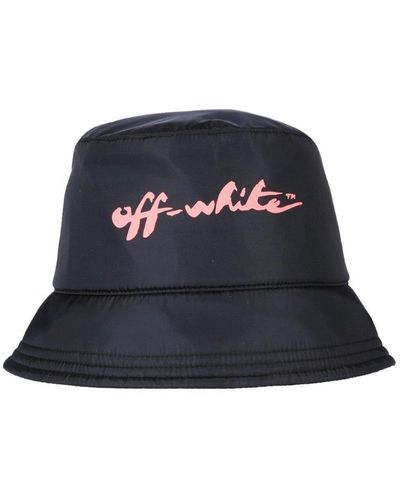Off-White c/o Virgil Abloh Logo Printed Bucket Hat - Blue