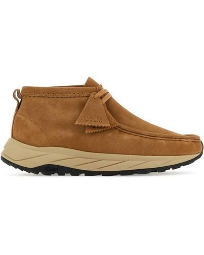 Clarks Camel Suede Wallabee Eden Ankle Boots - Brown