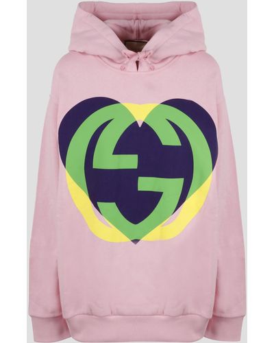 Gucci Interlocking G Heart Sweatshirt - Pink