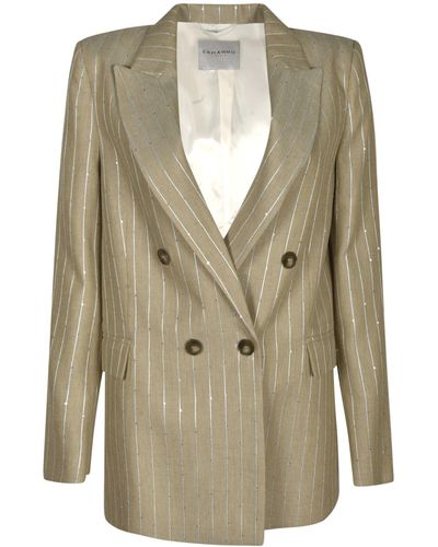 Ermanno Scervino Double-breasted Stripe Dinner Jacket - Green