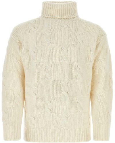 PT Torino Ivory Wool Blend Sweater - White