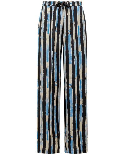 Pinko Poirot Trousers With Pictorial Stripe Print - Blue