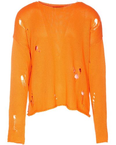 Fourtwofour On Fairfax Distressed Sweater - Orange