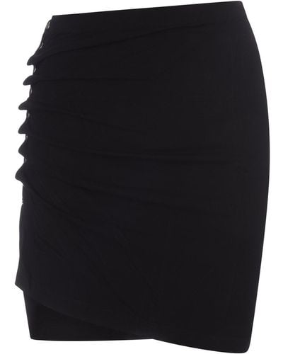 Rabanne Stretch Jersey Pleated Mini Skirt - Black