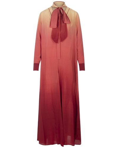 F.R.S For Restless Sleepers Nettuno Jumpsuit In Red Tie-dye Silk