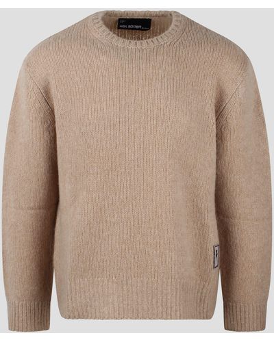 Neil Barrett Thunderbolt Patch Sweater - Natural