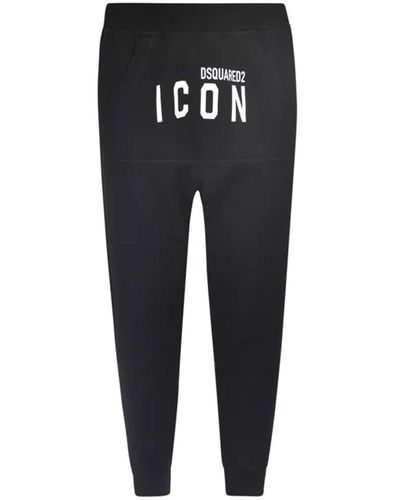 DSquared² Cotton Logo Trousers - Black