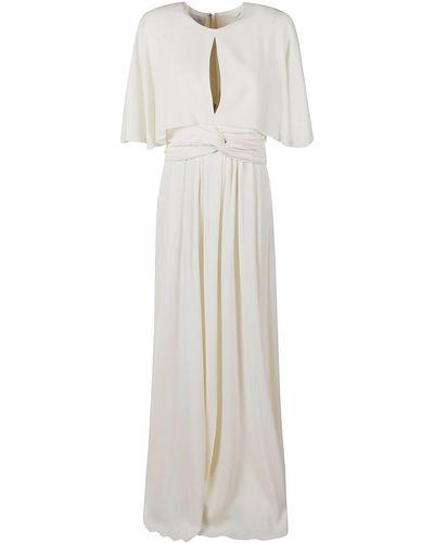Giambattista Valli Keyhole Detail Long Plain Dress - White