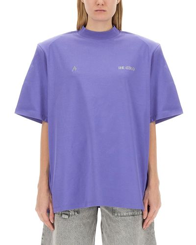 The Attico T-shirt With Logo - Purple