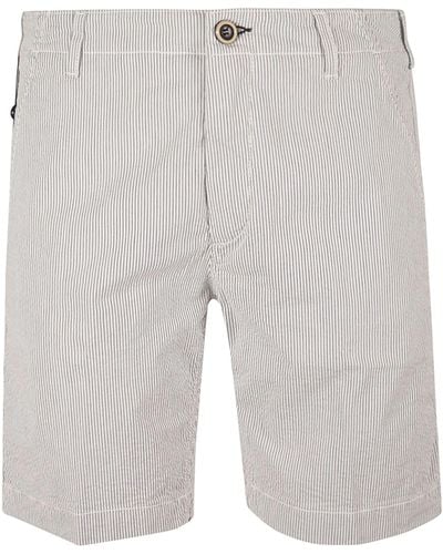 Vilebrequin Logo Patch Striped Shorts - Gray