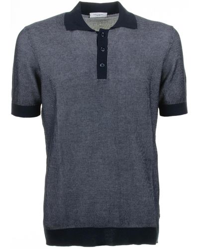 Paolo Pecora Short-Sleeved Cotton Polo Shirt - Blue