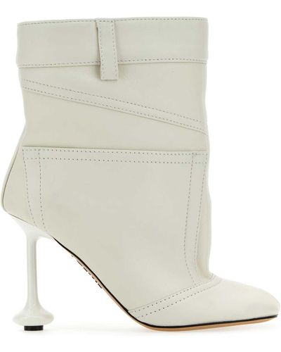 Loewe Ivory Nappa Leather Toy Ankle Boots - White