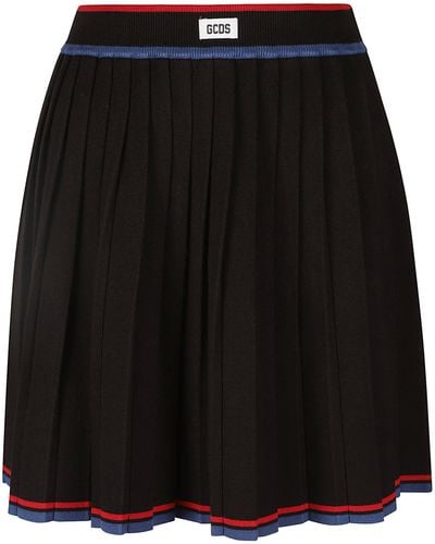 Gcds Pleated Knit Skirt - Black